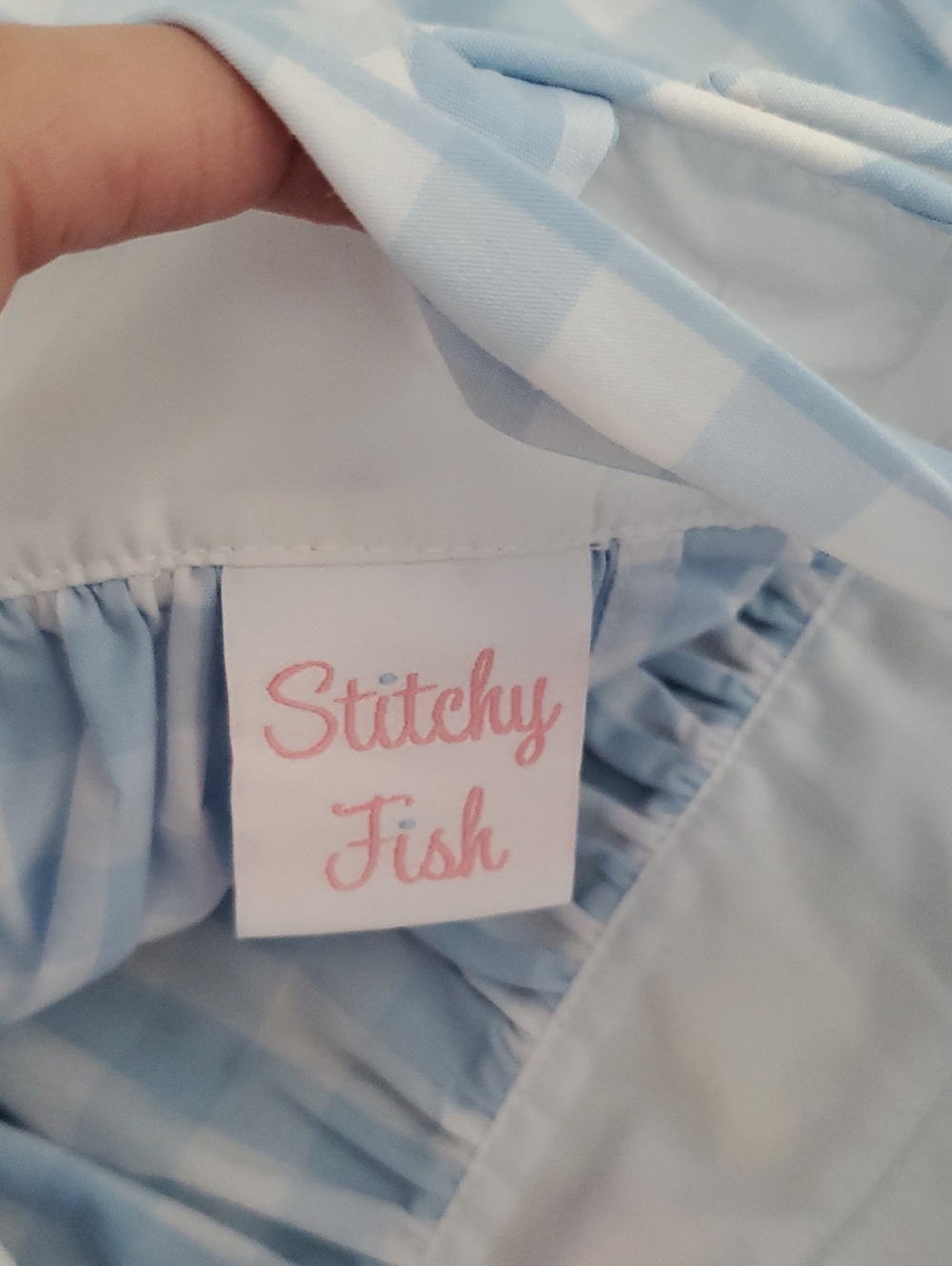 Stitchy Fish Girls Blue Gingham Embroidered Disney Mouse Dress Sz4T - Picture 9 of 10
